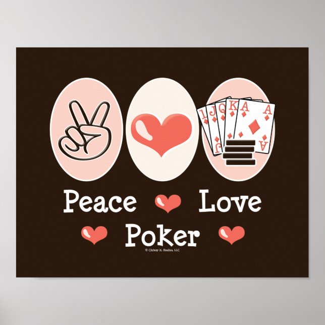 Peace Kärlek Poker Poster (Framsidan)