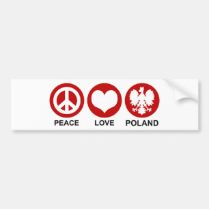 Peace Kärlek Polen Bildekal
