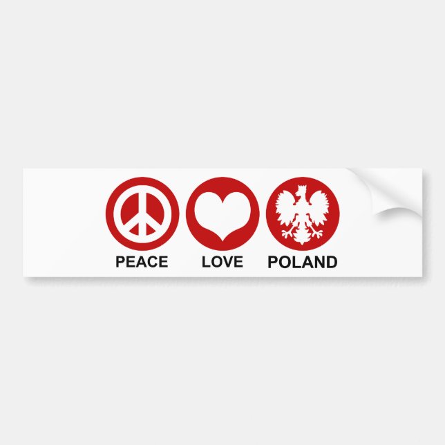 Peace Kärlek Polen Bildekal (Framsidan)
