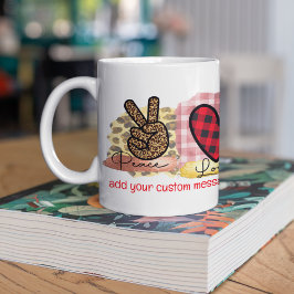 Peace Kärlek Pommern Pet Hund aveln Valentines day Kaffemugg