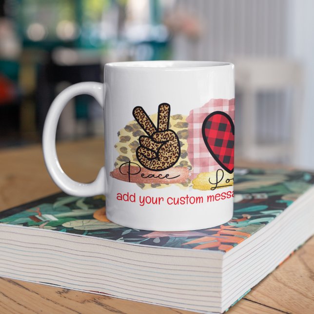 Peace Kärlek Pommern Pet Hund aveln Valentines day Kaffemugg (Skapare uppladdad)