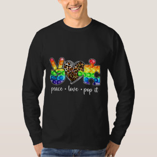 Peace Kärlek Pop it it Puzzle Autism Awareness Boy T Shirt