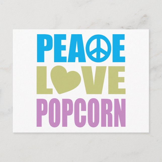 Peace Kärlek Popcorn Vykort (Framsida)