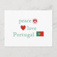 Peace Kärlek Portugal Heart och Portugisiska Flagg