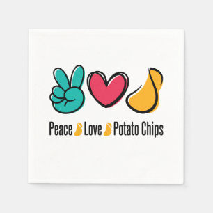 Peace Kärlek Potato Chip Pappersservett