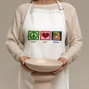 Peace Kärlek Pottery Förkläde