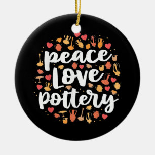 Peace Kärlek Pottery Julgransprydnad Keramik