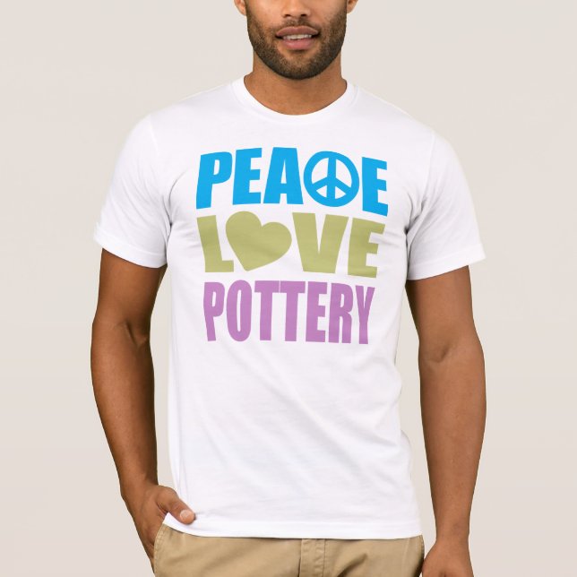 Peace Kärlek Pottery Tee (Framsida)
