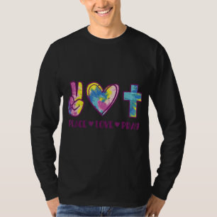 Peace Kärlek Pray Gud Jesus Christian Hippie Manar T Shirt