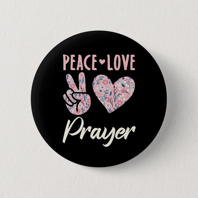 Peace Kärlek Prayer Knapp (Framsida)