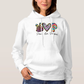 Peace Kärlek Preschool Teacher Girls Team Preschoo T Shirt