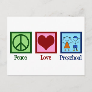 Peace Kärlek Preschool Vykort