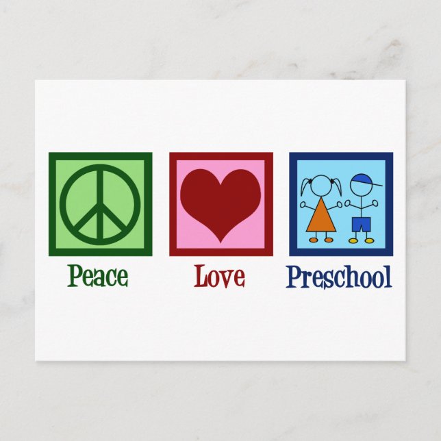 Peace Kärlek Preschool Vykort (Framsida)