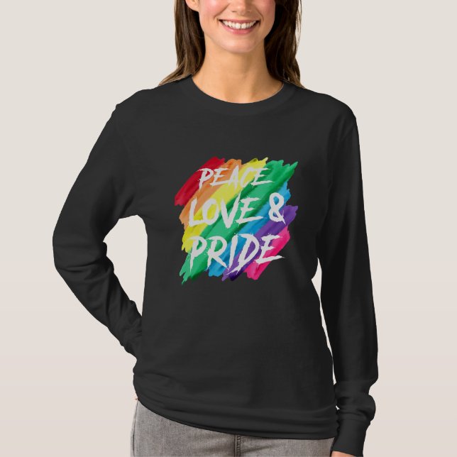 Peace Kärlek Pride Pride Gay Rainbow Lgbt Pride Mo T Shirt (Framsida)