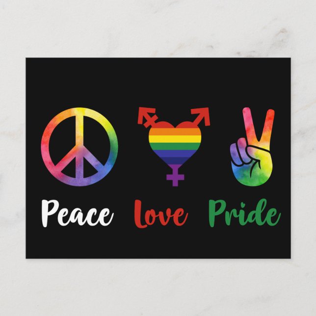 Peace Kärlek Pride Vykort (Framsida)