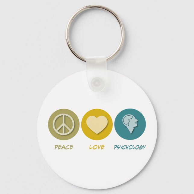 Peace Kärlek Psychology Nyckelring (Framsida)
