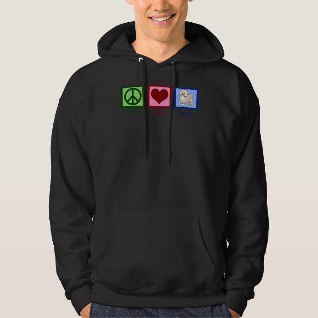 Peace Kärlek Pudel Hoodie (Framsida)