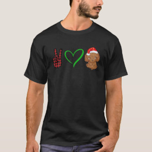 Peace Kärlek Pudel Hund Santa Hat jul, Santa Hat T Shirt