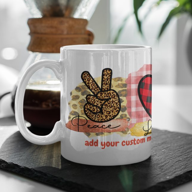 Peace Kärlek Pudel Pet Hund aveln Älskare Hundägar Kaffemugg (Skapare uppladdad)