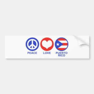 Peace Kärlek Puerto Rico Bildekal