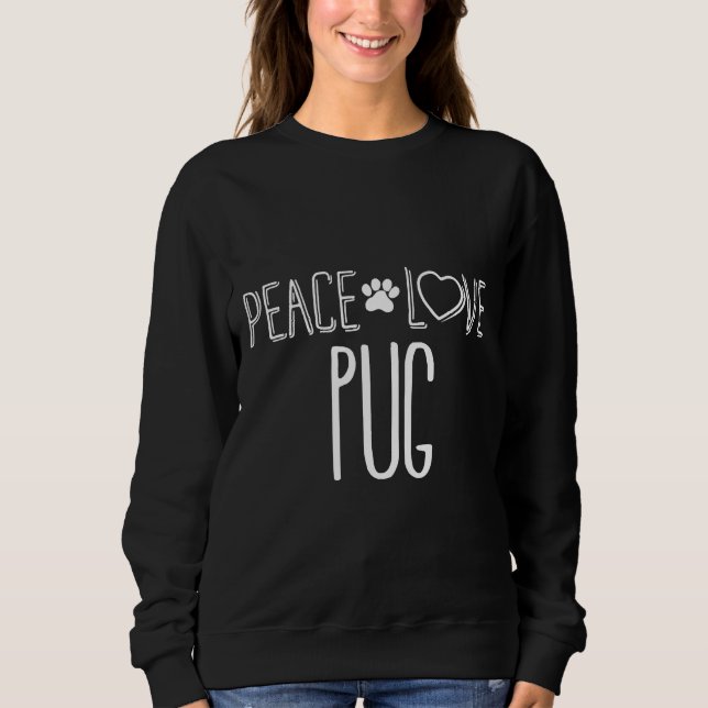 Peace Kärlek Pug Hundälskares Essential T-Shirt 21 (Framsida)