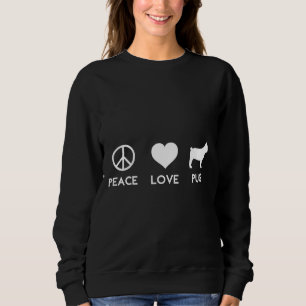 Peace Kärlek Pug Rolig hund Älskare Classic T-Shir T Shirt