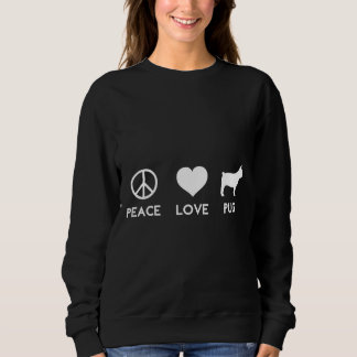 Peace Kärlek Pug Rolig hund Älskare Classic T-Shir T Shirt