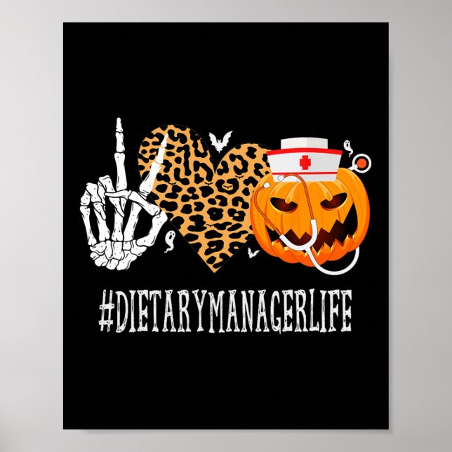 Peace Kärlek Pumpkin Funny Halloween Poster (Framsidan)