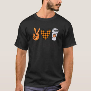 Peace Kärlek Pumpkin Spice Thanksgiving Fredstecke T Shirt