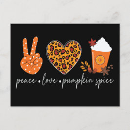Peace Kärlek Pumpkin Spice Thanksgiving Vykort