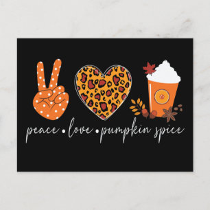 Peace Kärlek Pumpkin Spice Thanksgiving Vykort