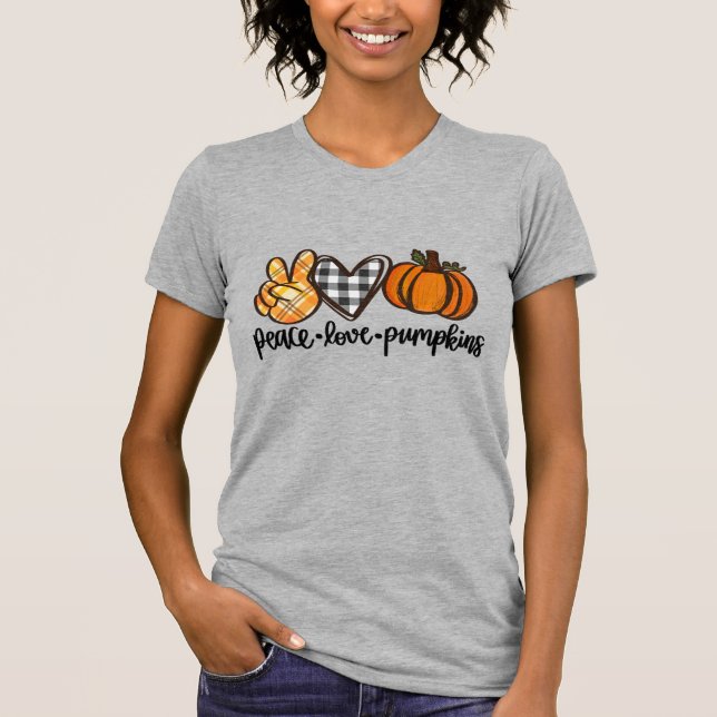 Peace Kärlek Pumpkins Women's T Shirt (Framsida)
