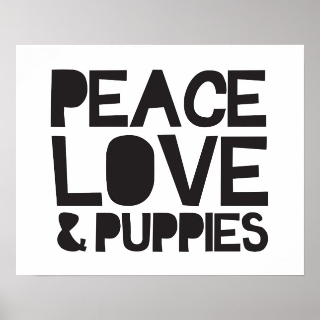 Peace Kärlek & Puppies Poster (Framsidan)