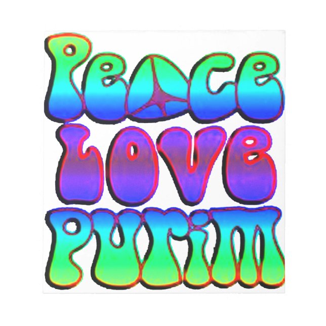 Peace Kärlek Purim Anteckningsblock (Framsida)