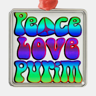 Peace Kärlek Purim Julgransprydnad Metall