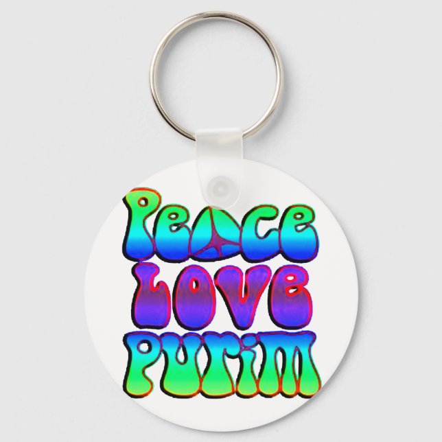 Peace Kärlek Purim Nyckelring (Framsida)