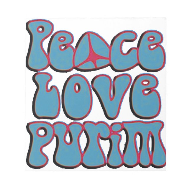 Peace Kärlek Purim.png Anteckningsblock (Framsida)