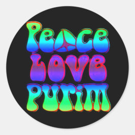 Peace Kärlek Purim Runt Klistermärke