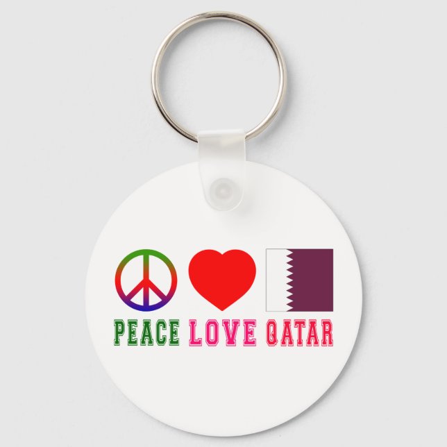 Peace Kärlek Qatar Nyckelring (Framsida)