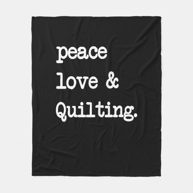 Peace Kärlek & Quilting Crochet Sewing Gift Fleecefilt (Framsidan)