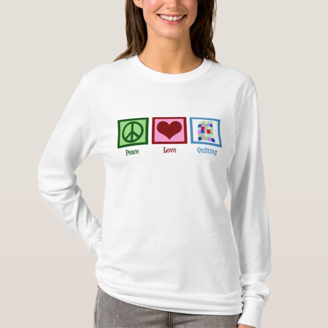 Peace Kärlek Quilting T-shirt (Framsida)