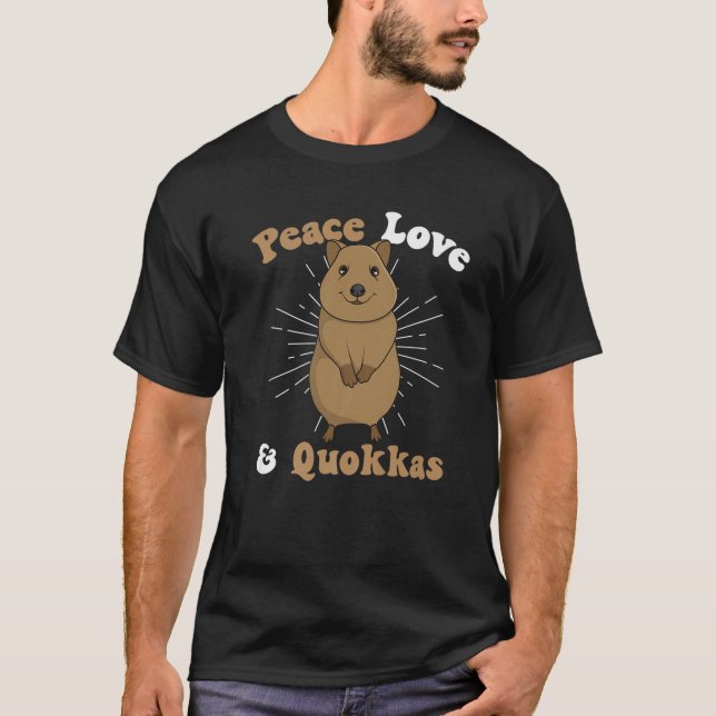 Peace Kärlek Quokka Cute Australian Quokka T Shirt (Framsida)
