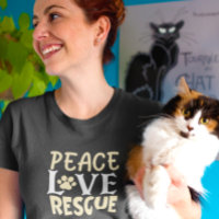 Peace Kärlek Rädding Hund Cat Lover
