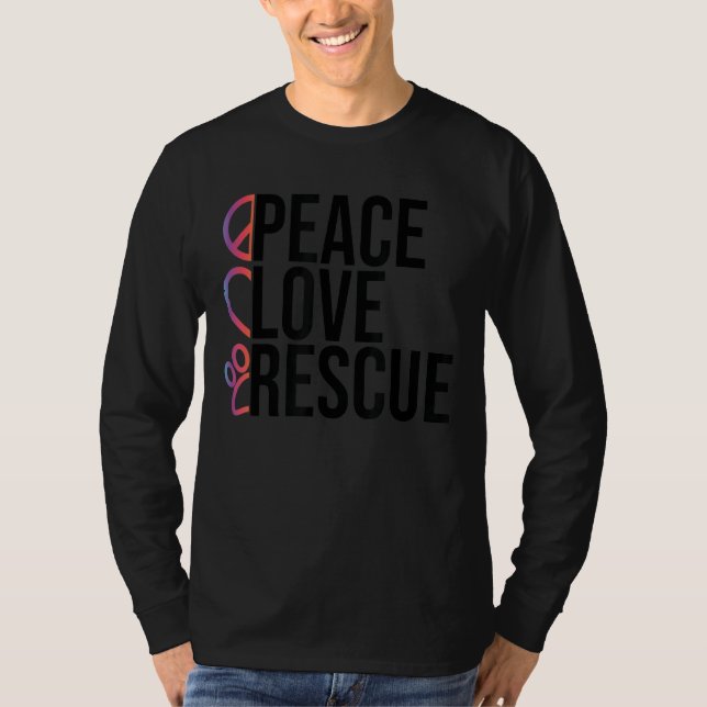 Peace Kärlek Rädding T Shirt (Framsida)