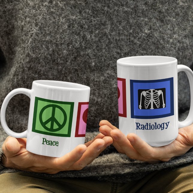 Peace Kärlek Radiology Kaffemugg (Skapare uppladdad)