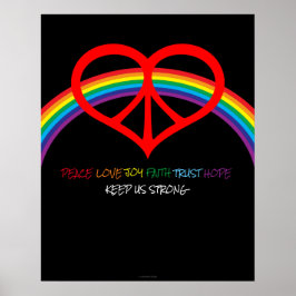 Peace Kärlek Rainbow Poster