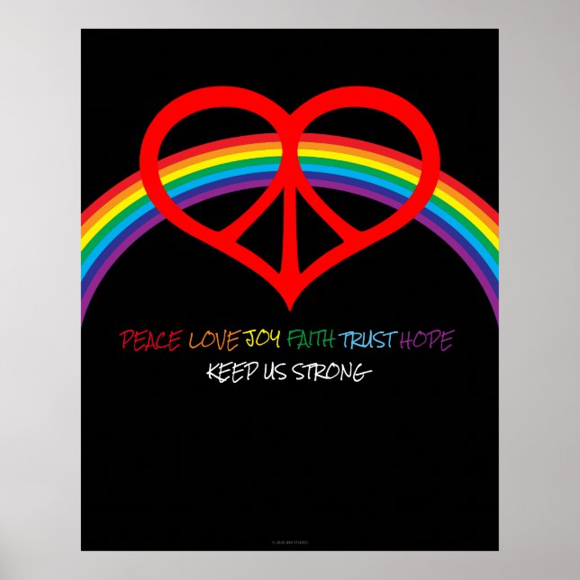 Peace Kärlek Rainbow Poster (Framsidan)
