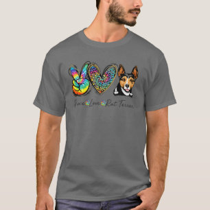 Peace Kärlek Råtta Terrier Funny Tie Dye Hundälska T Shirt