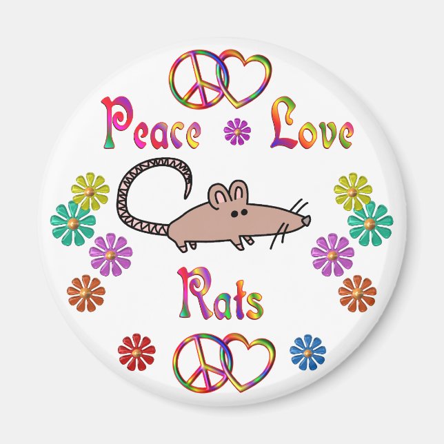 PEACE KÄRLEK RÅTTOR MAGNET (Framsidan)