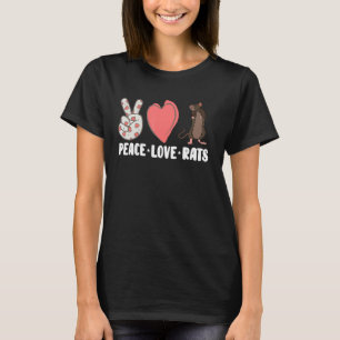 Peace Kärlek Råttor Pet Owner T Shirt